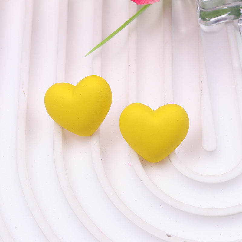 Women's Summer Simple Colorful Peach Heart Acrylic Rings