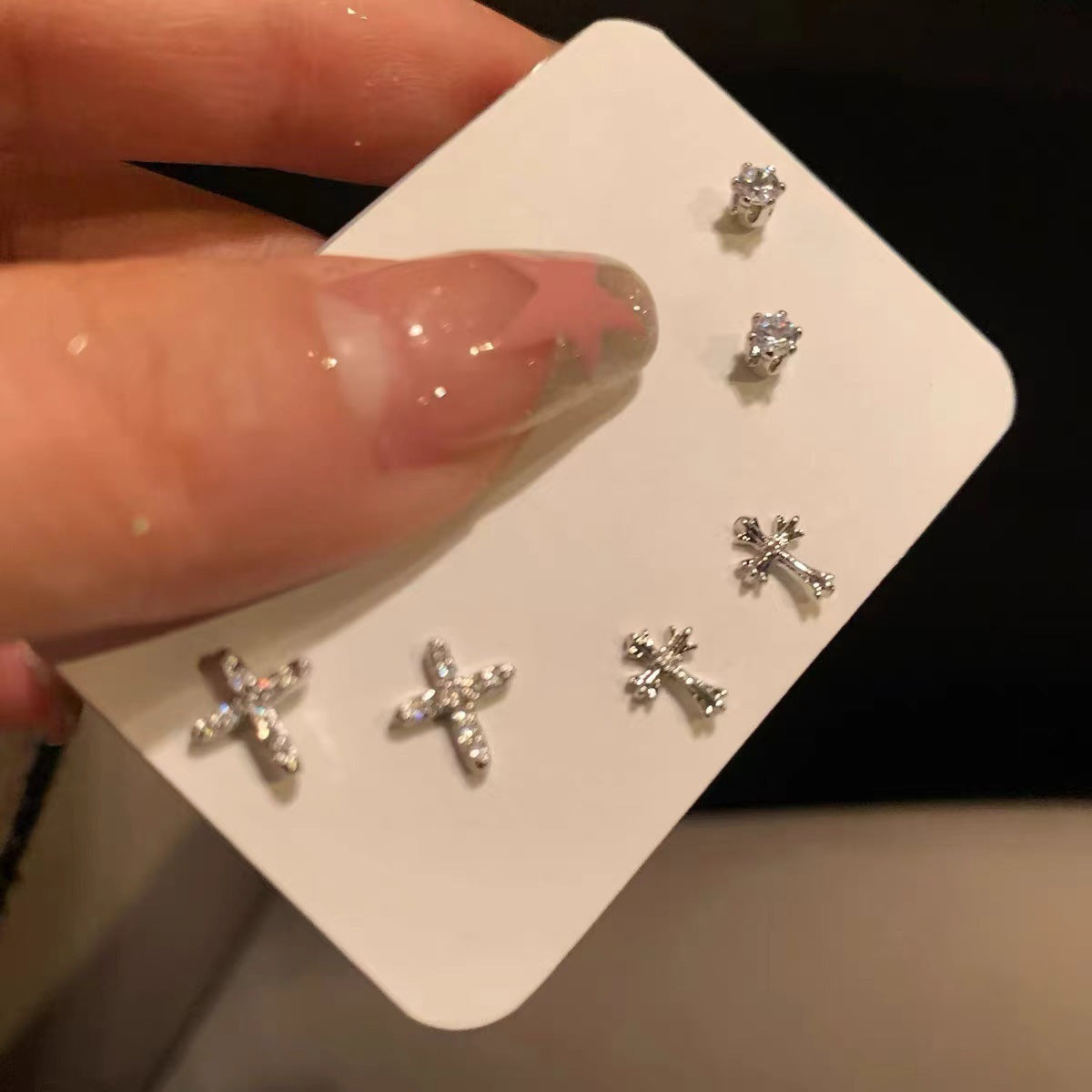 Light Luxury Super Shiny Cross Value Earrings