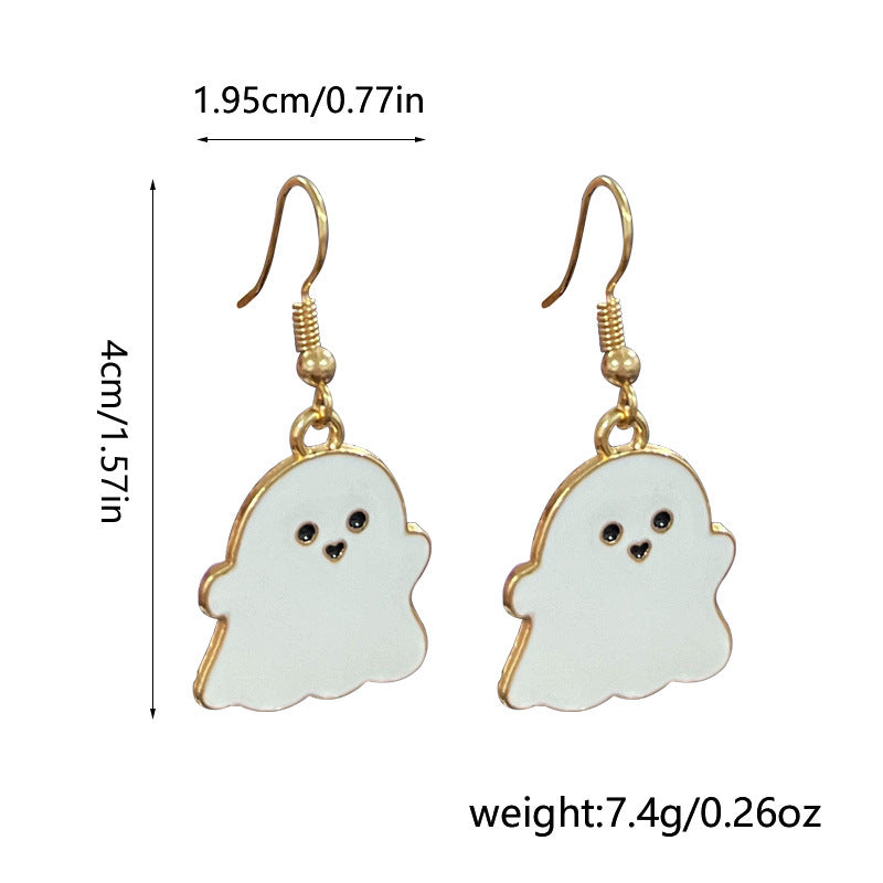 Niche Personality Creative Skull Ghost Pumpkin Earrings