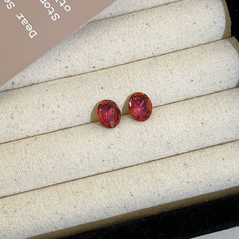 Pink Zircon Ear Female Niche High-grade Earrings