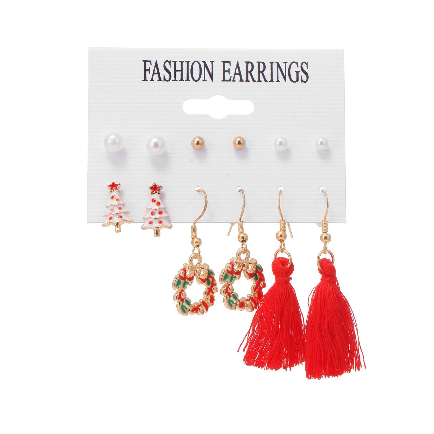 Christmas Combination Cute Exquisite Santa Claus Earrings