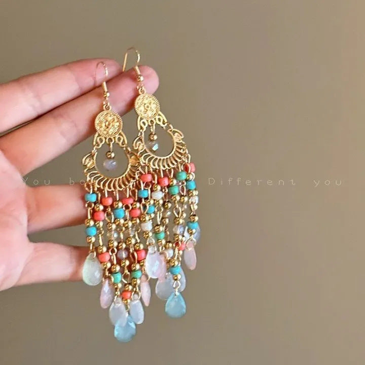 Women's Bohemian Tassel High-grade Chinese Style Earrings