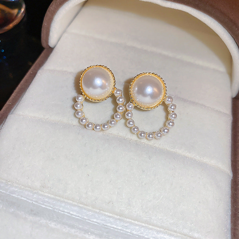 Sier Needle Stall Baroque Pearl High-grade Temperamental Earrings