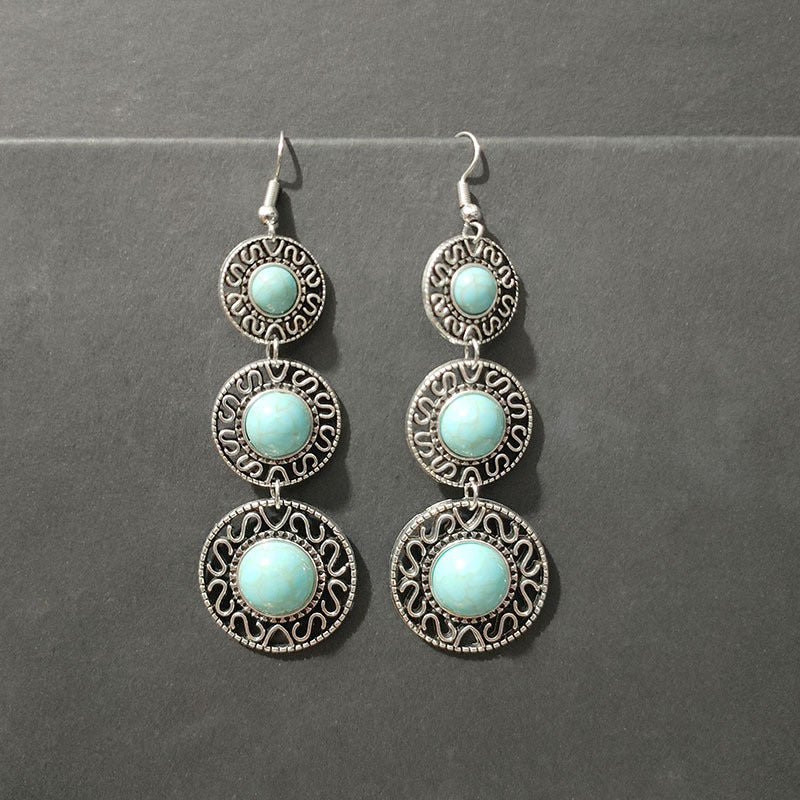 Ethnic Style Minority Scenic Spot Turquoise Earrings