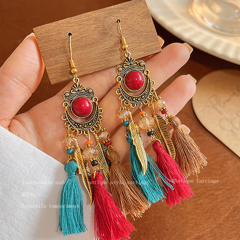 Women's Bohemian Tassel High-grade Chinese Style Earrings