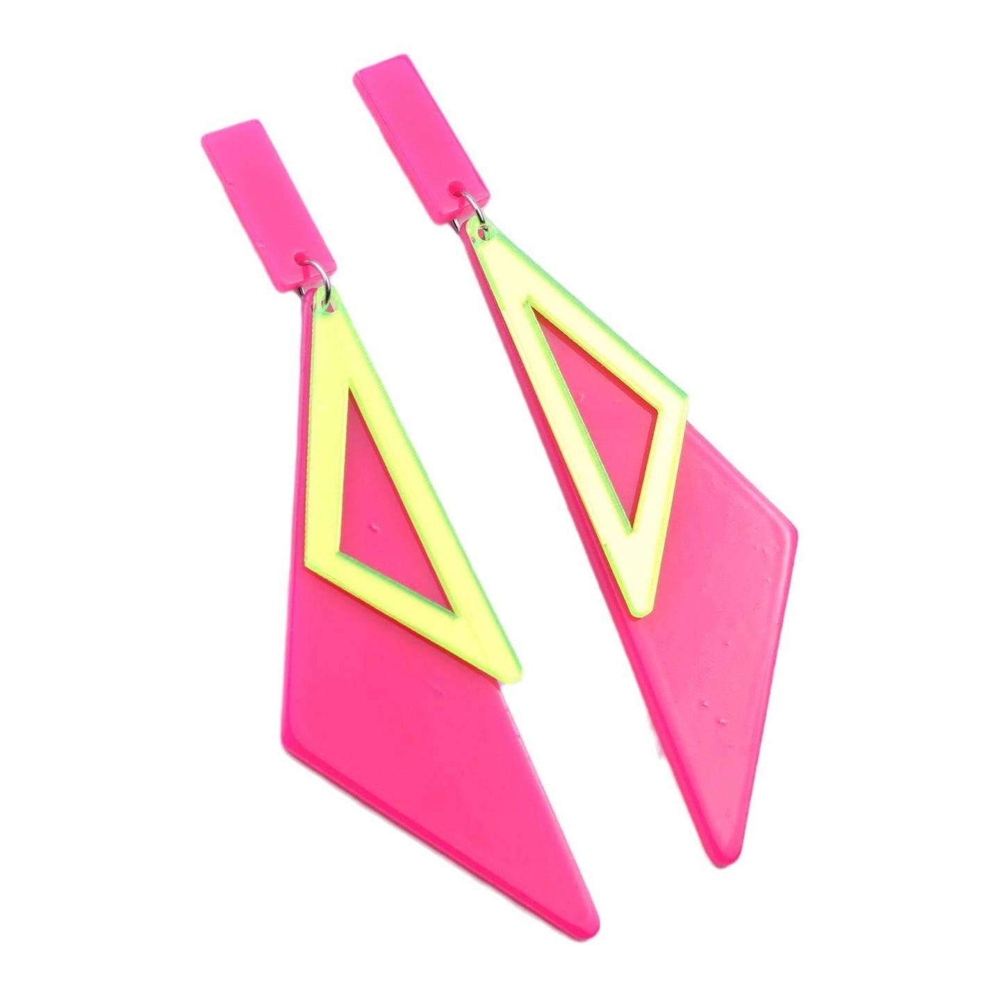 Women's Triangle Acrylic Fluorescent Color Simple Personality Earrings