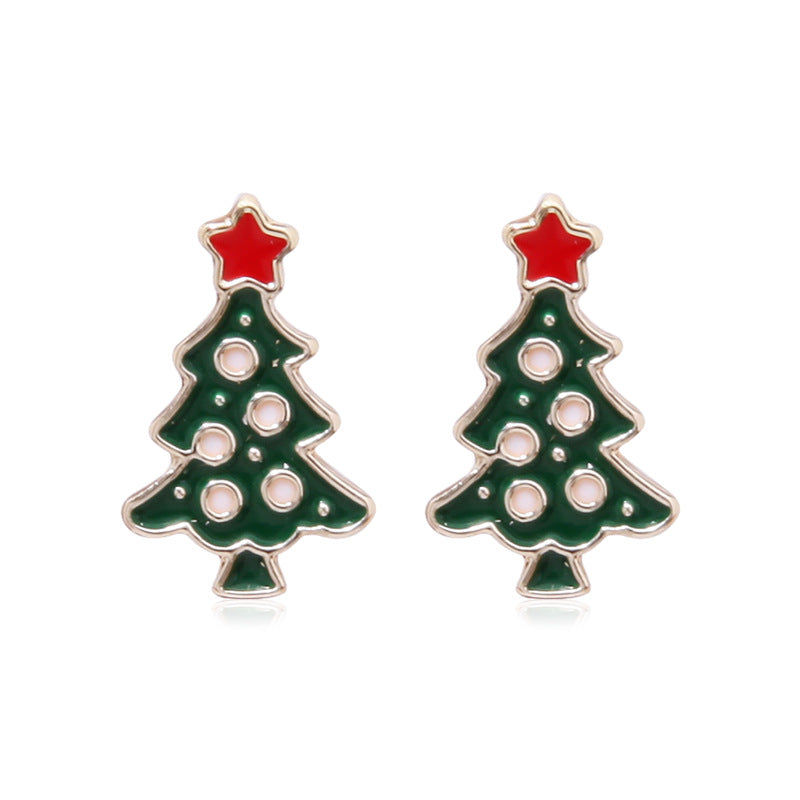 Christmas Series Fashion Delicate Diamond Tree Earrings