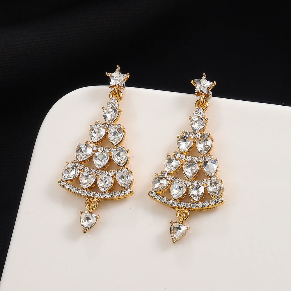 Women's Christmas Tree Light Luxury High-grade Temperament Earrings