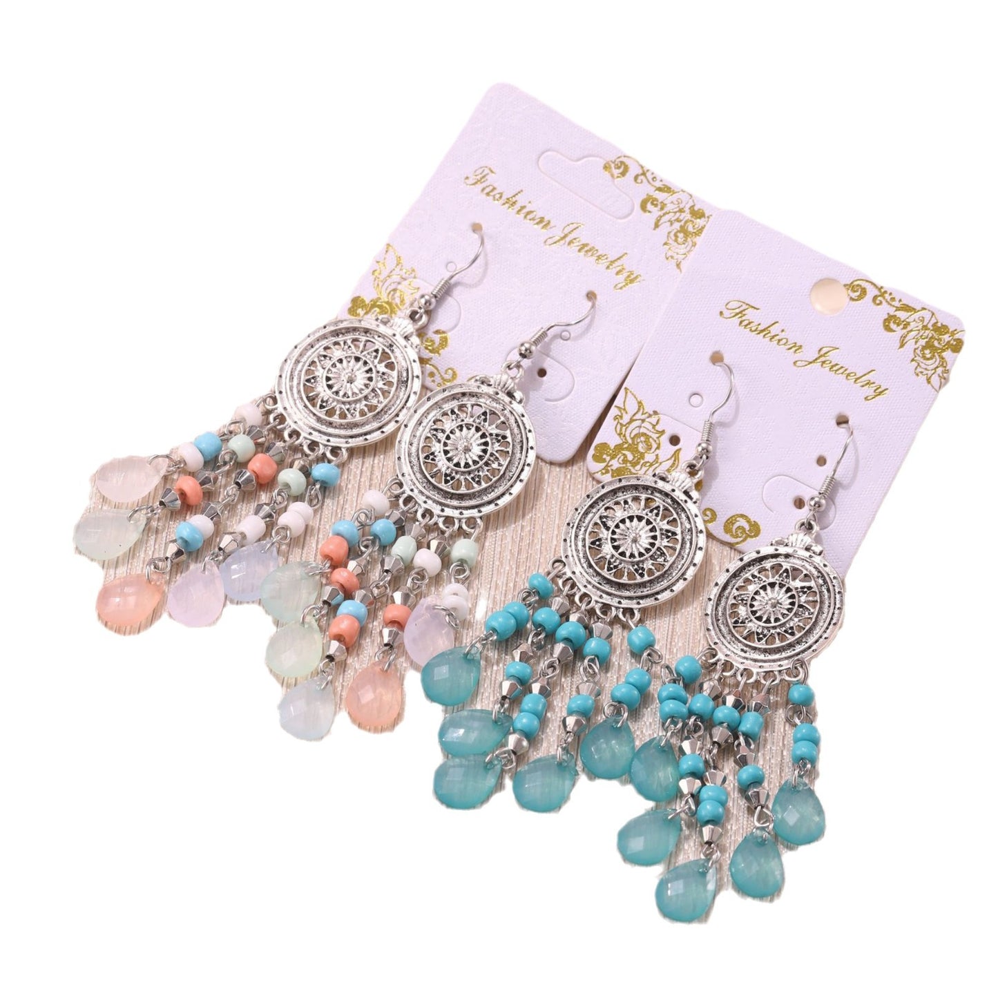 Bohemian Water Drop Ethnic Style Tassel Earrings