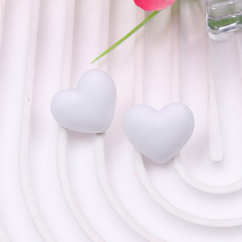 Women's Summer Simple Colorful Peach Heart Acrylic Rings