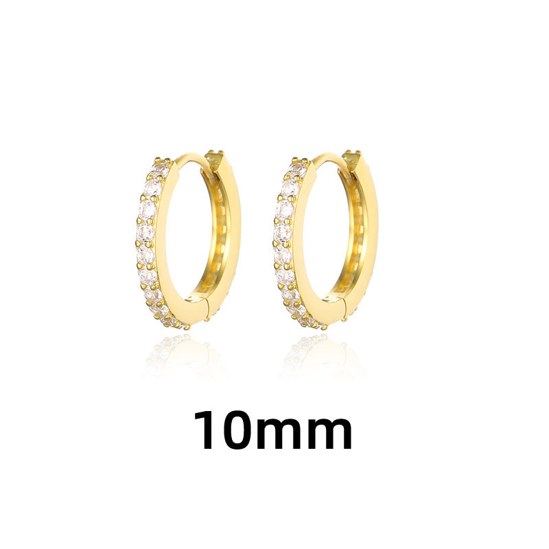 Circle Gold Plating Fashion Commuter Zircon Earrings