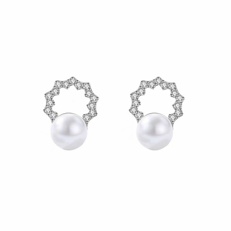 Women's Song Zircon Pearl Design Retro Personality Minimalism Earrings