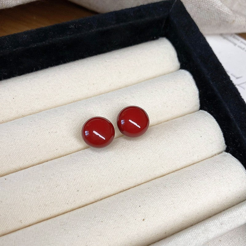 Red Dripping Oil Love Heart Minority Fashion Temperament Earrings