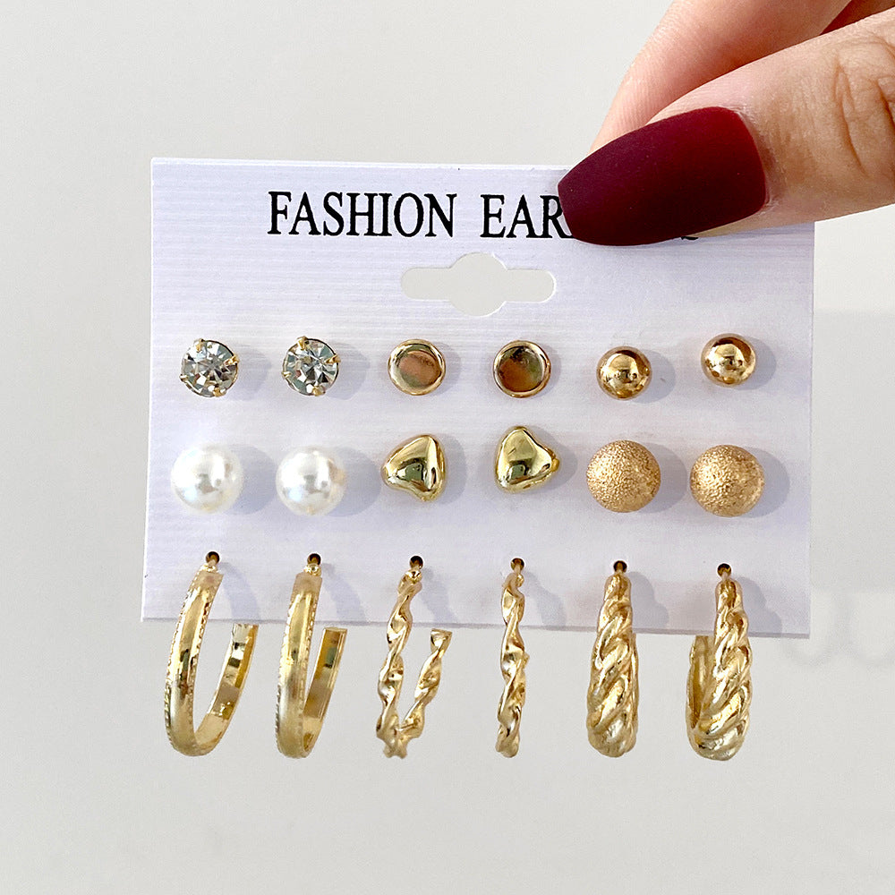 Simple Creative Vintage Pearl Circle Ear Earrings