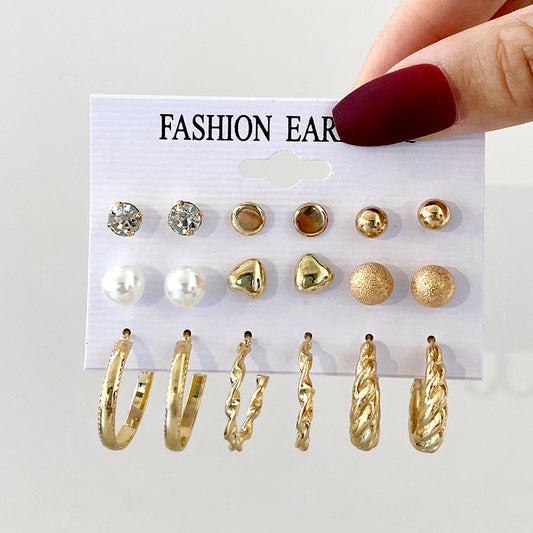 Simple Creative Vintage Pearl Circle Ear Earrings