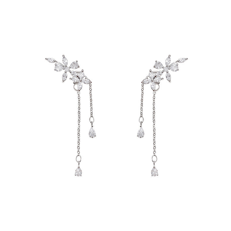 Needle Korean Exquisite Zircon Female Unique Earrings