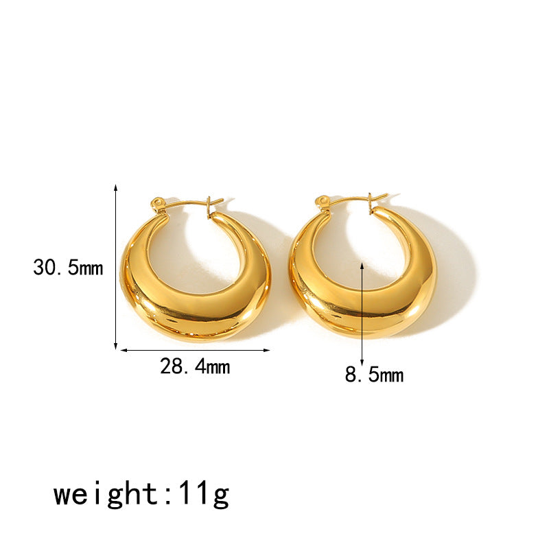 Women's Simple Stylish Gold Stainless Steel Geometric Earrings