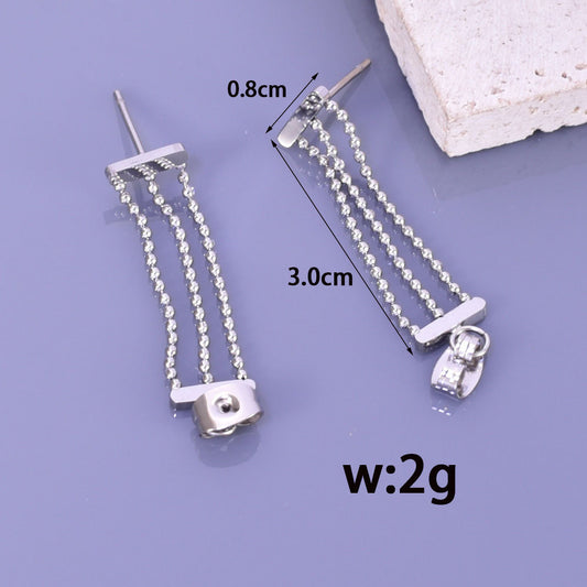 Women's Sized Beads Chain Hanging On Back Rings