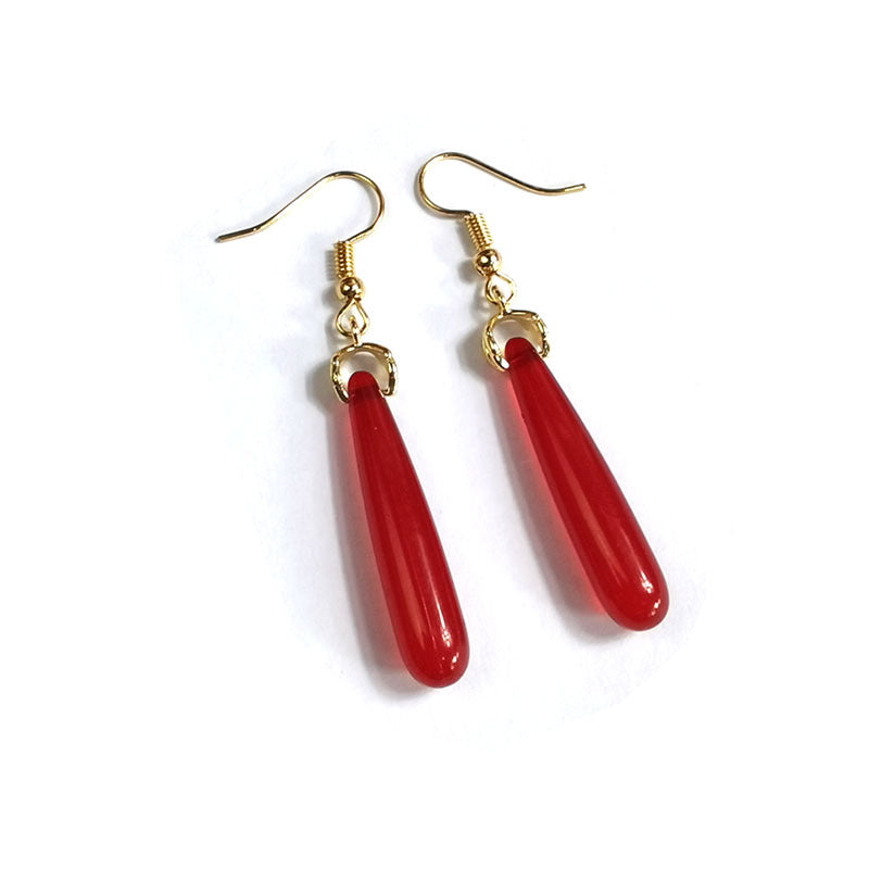 Fu Lillian Anime Ornament Red Resin Earrings