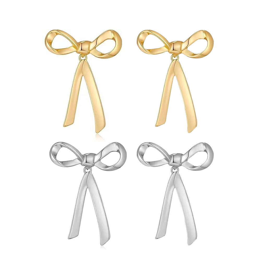 Fashion Golden Bow High-grade Personalized Style Earrings