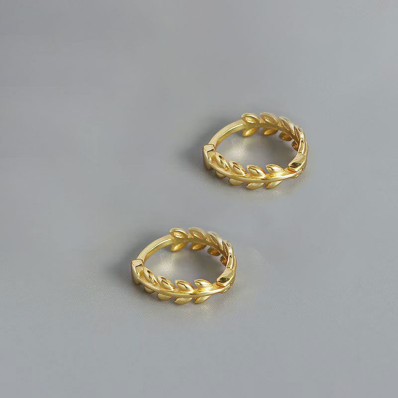 Glossy Leaf-shaped High Sense Light Luxury Minority Earrings