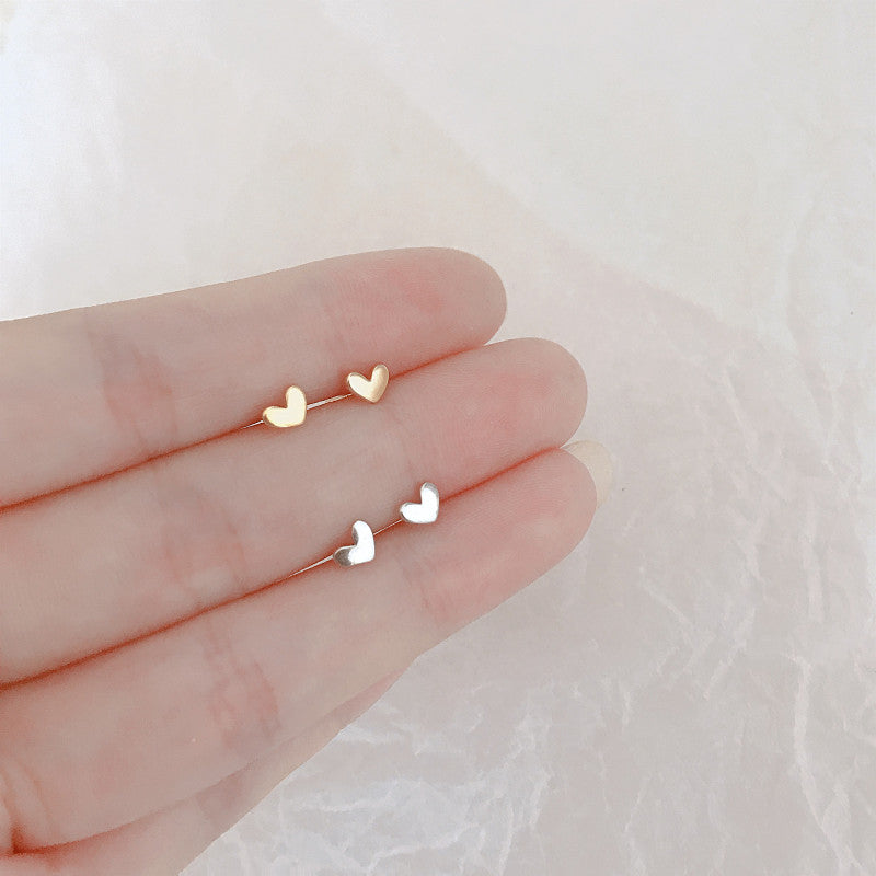 Mini Small Love Sterling Sier Basic Glossy Earrings