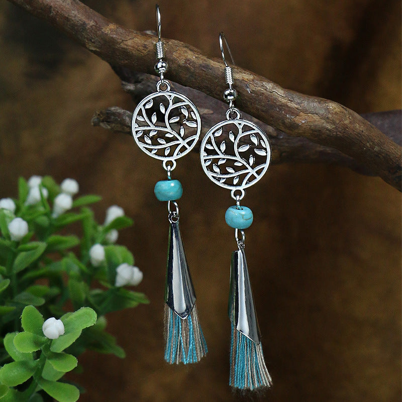 Women's Turquoise Inlaid Elegant Graceful Personality For Earrings