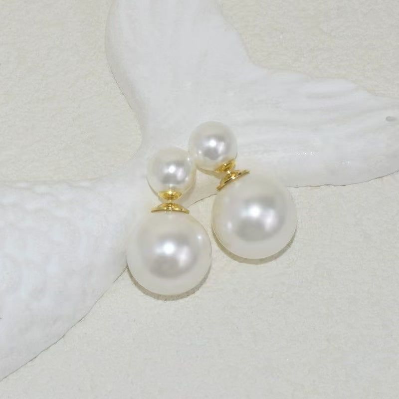 Pearl Earplug Double-sided Shell Ear Beads Earrings