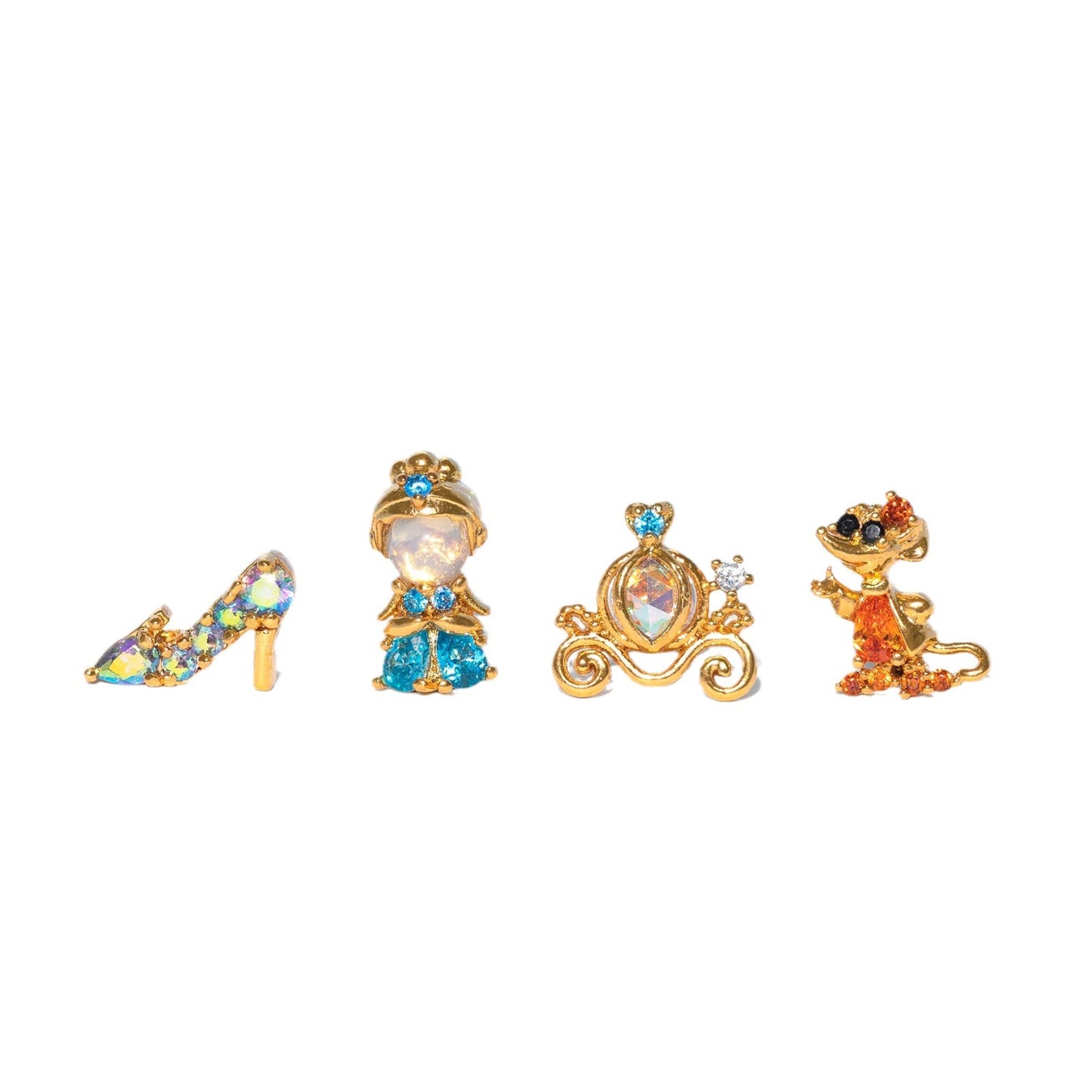 Car Crystal Shoes Fairy Tale Princess Set Light Earrings