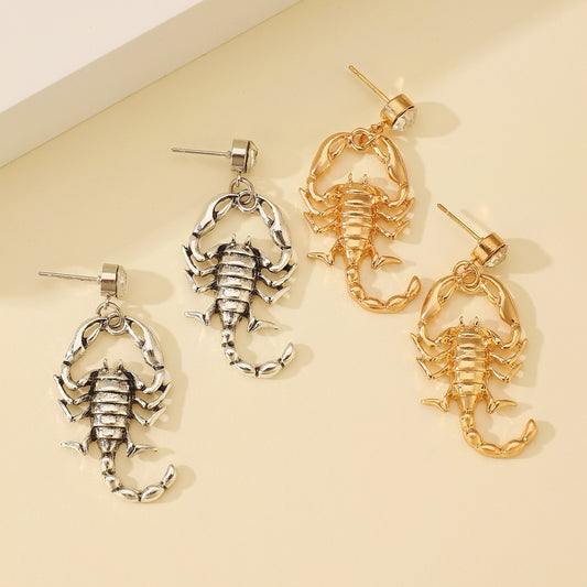 Exaggerated Personalized Diamond Snake Scorpion Female Senior Hip Earrings