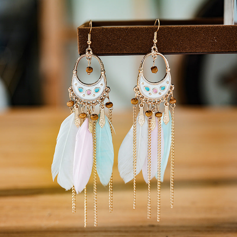 Fashion Geometric Dripping Feather Your Daisy Earrings