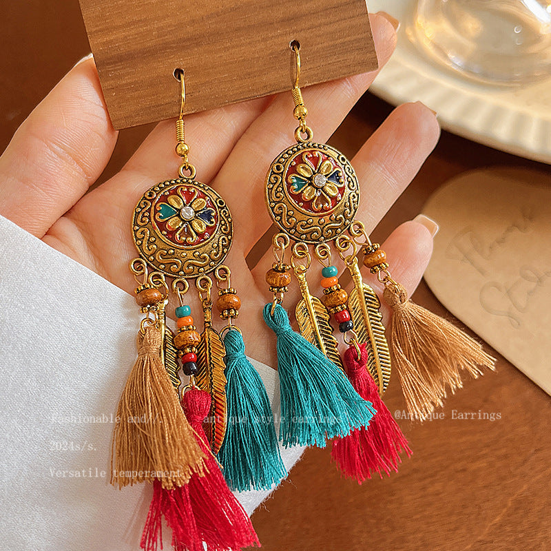 Women's Bohemian Tassel High-grade Chinese Style Earrings