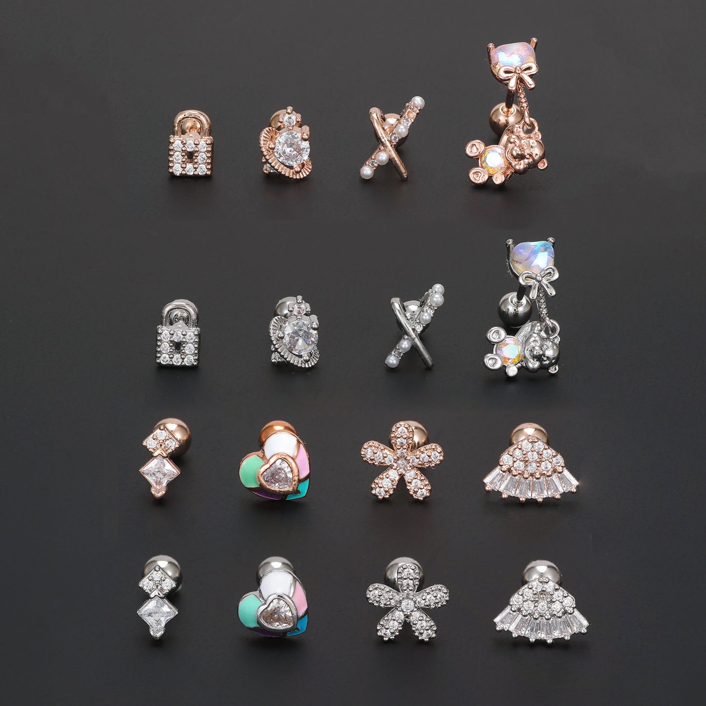 Women's Zircon Ear Bone Fashion Animal Bear Earrings