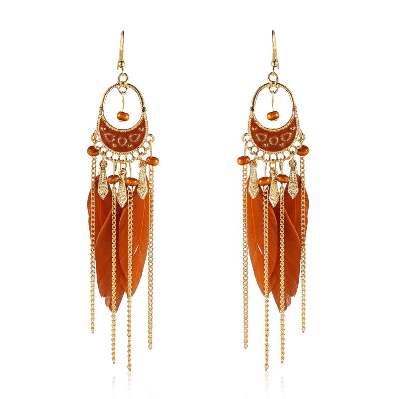 Fashion Geometric Dripping Feather Your Daisy Earrings