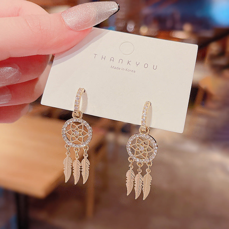 Needle Korean Exquisite Zircon Female Unique Earrings