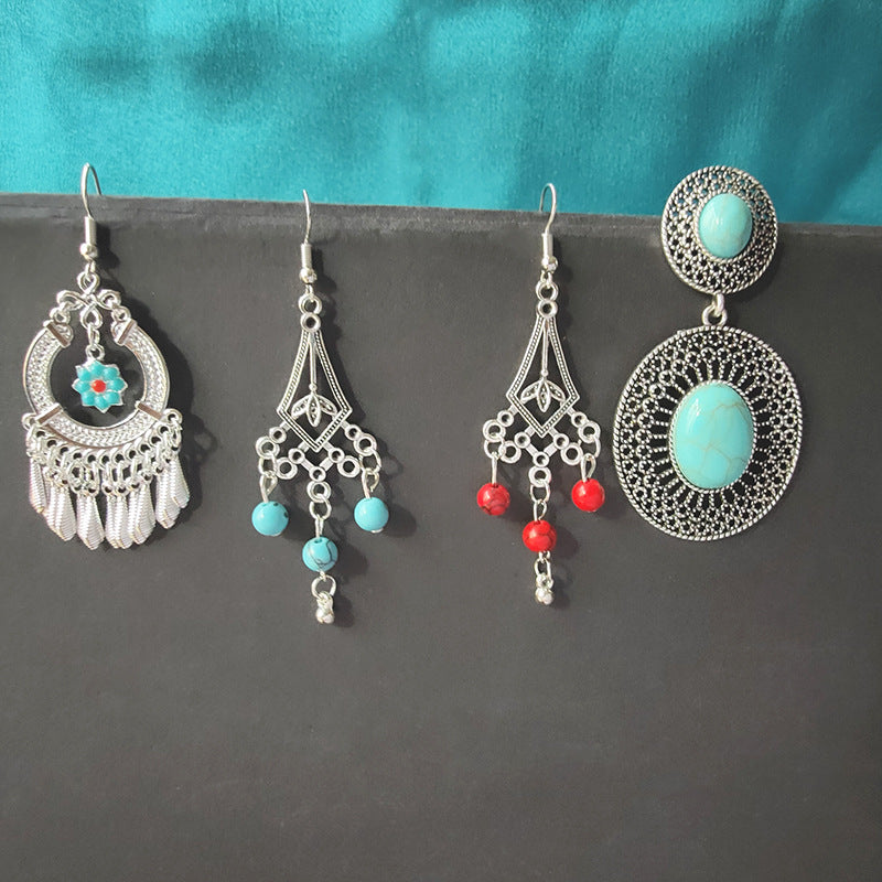 Ethnic Style Minority Scenic Spot Turquoise Earrings