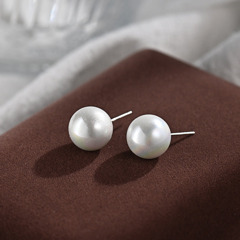 Women's Trendy Sterling Sier Pearl For Temperamental Minority Earrings