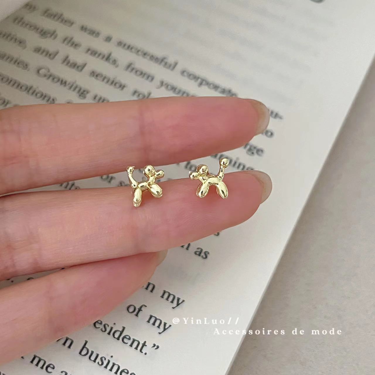 Children's Funny Balloon Dog Ear Female Sweet Earrings