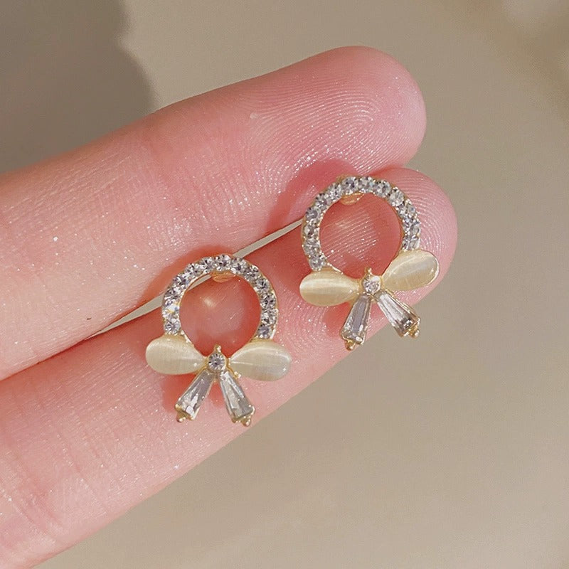 Sier Needle Spring Sweet Flowers Elegant Earrings