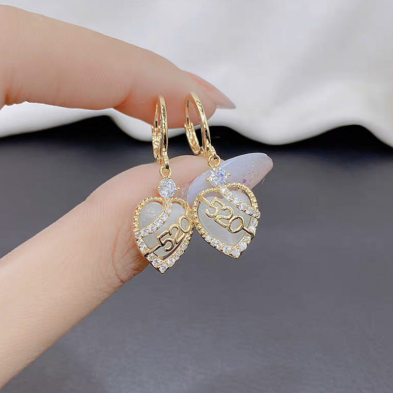 Women's Long Sier Needle Tassel Face Slimming Earrings