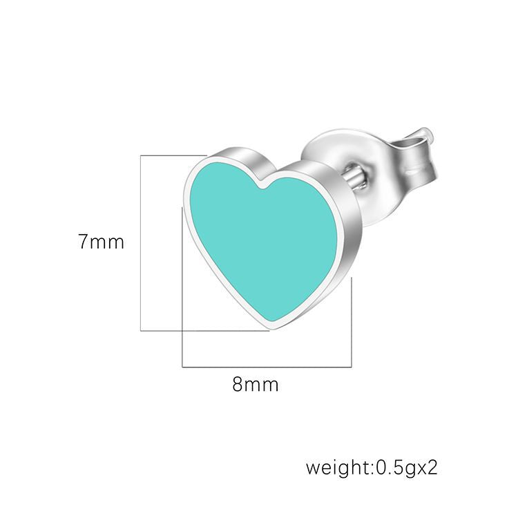 Women's Stainless Steel Love Heart Trend Mini Earrings