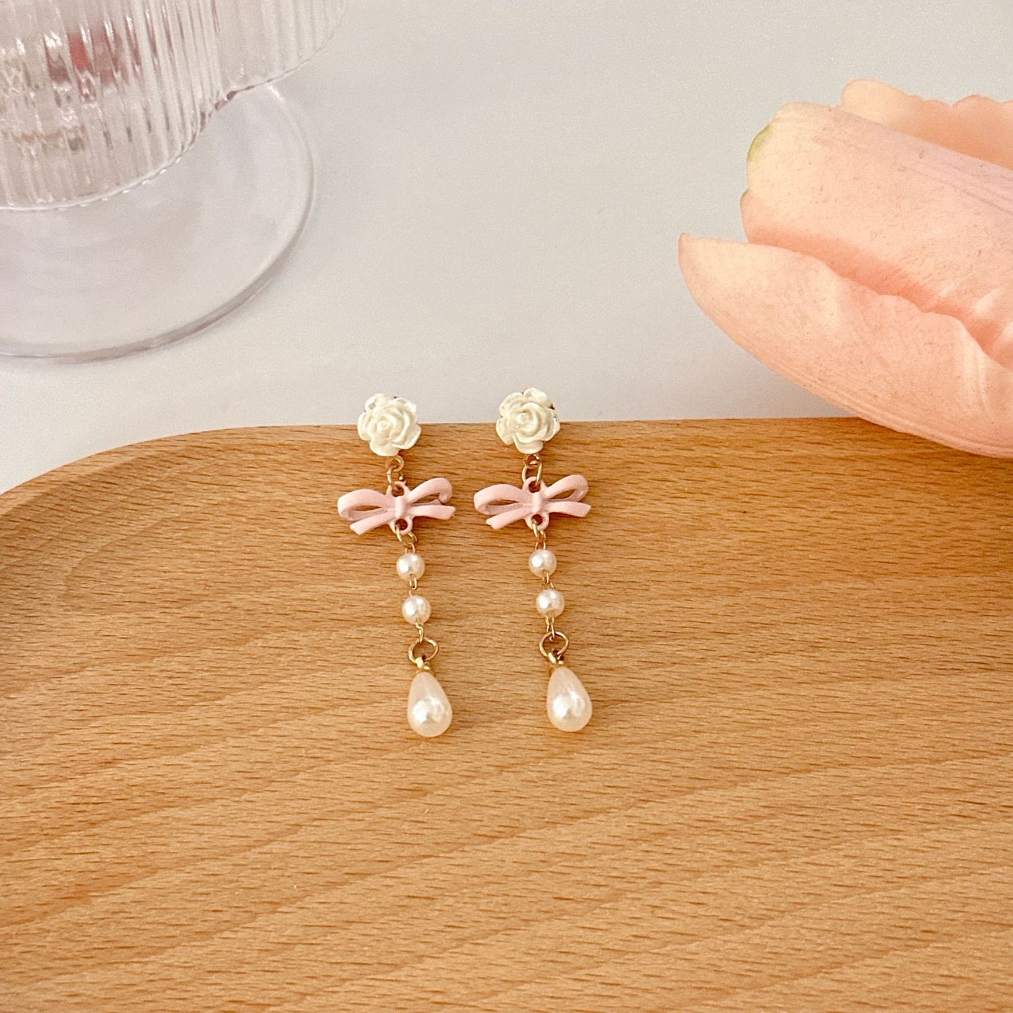 Long Tassel Flower Pearl Female Trendy Earrings