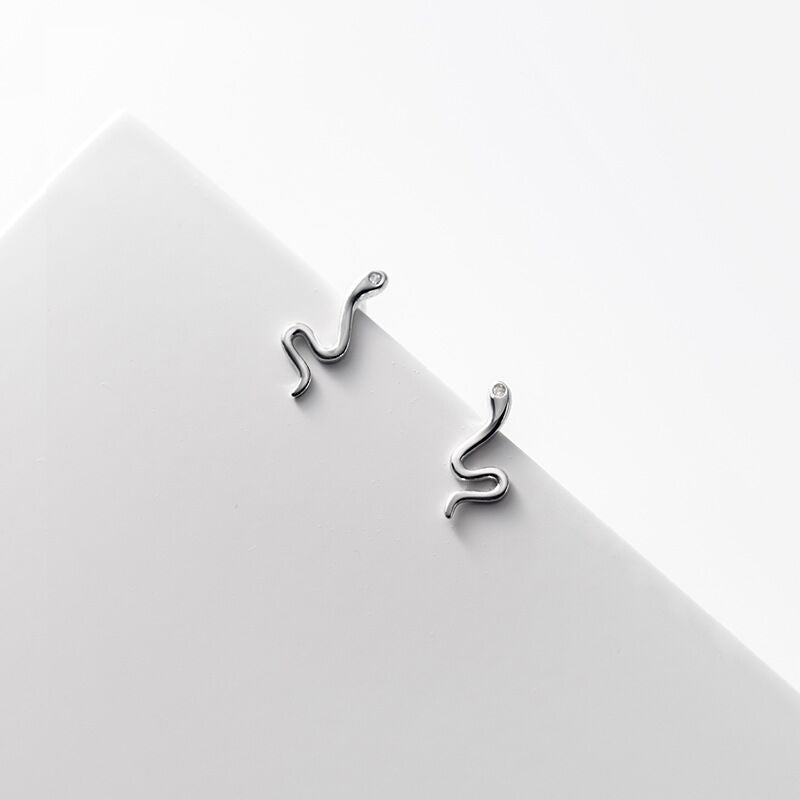 Diamond Graceful Personality Simulated Snakes Simple Earrings