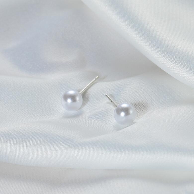 Sier Pearl Korean Style Simple Graceful Earrings