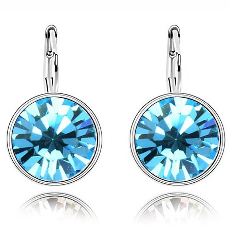 Women's Copper Round Rhinestone Simple Jewelry Earrings