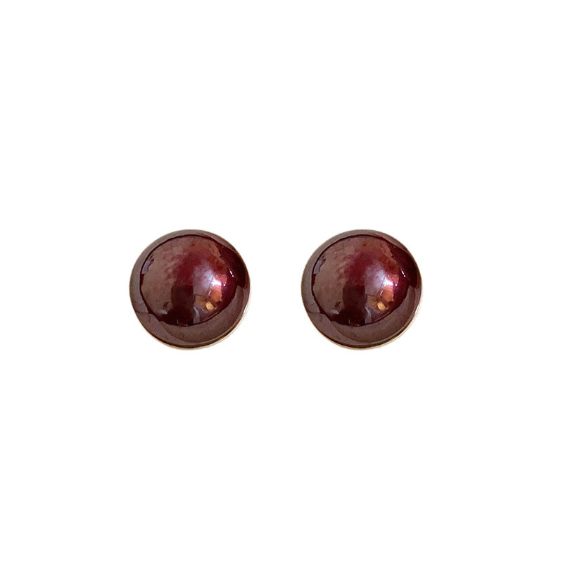 Needle Red Pearl Ear Commuter Female Korean Earrings