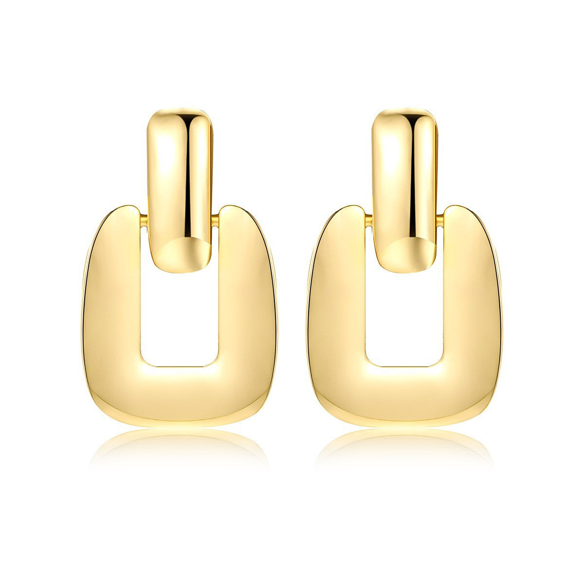 Exaggerated Hollow Ear Geometric Shaped Clip Earrings