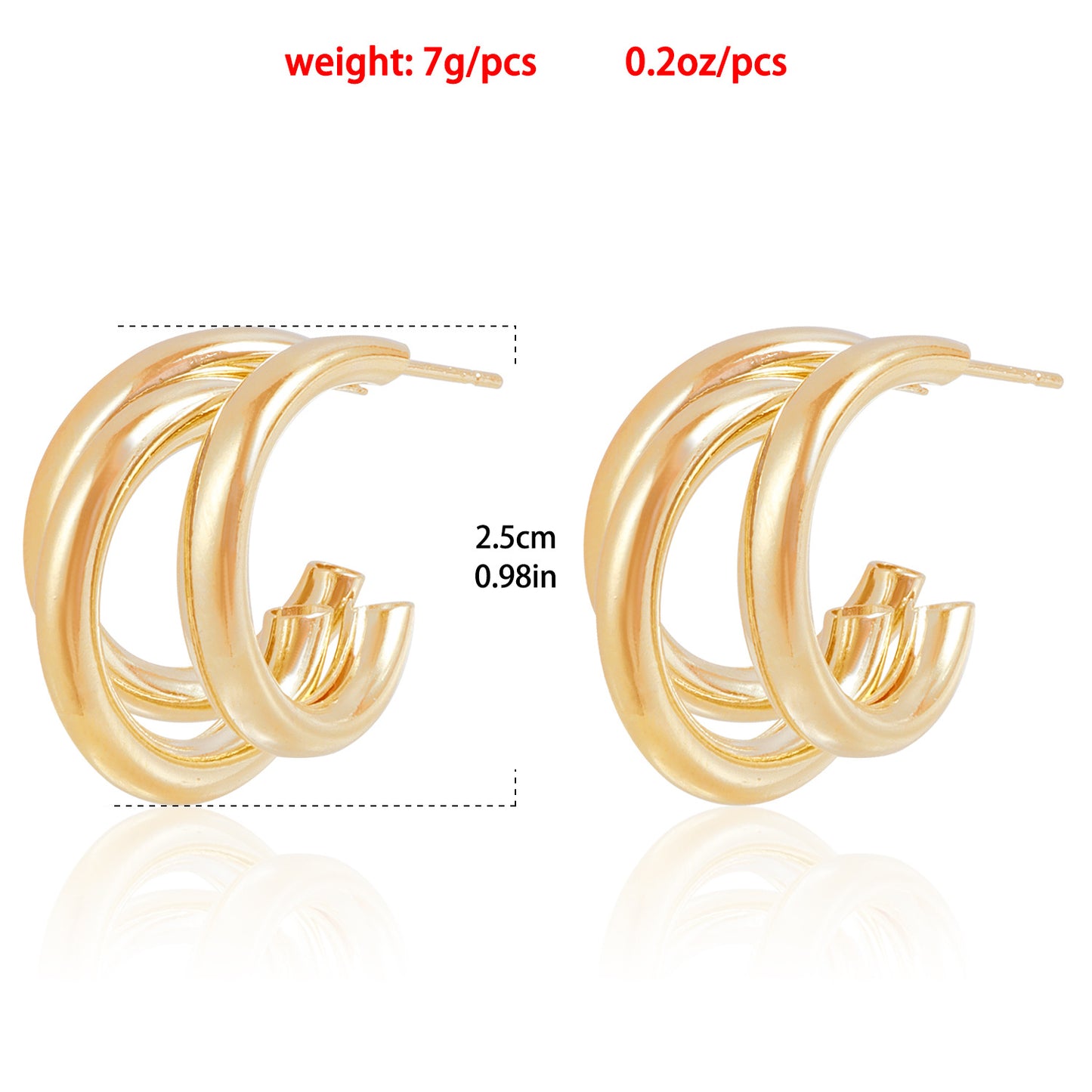 Women's Ornament Retro Style Light Luxury Advanced Geometric U-shaped Earrings