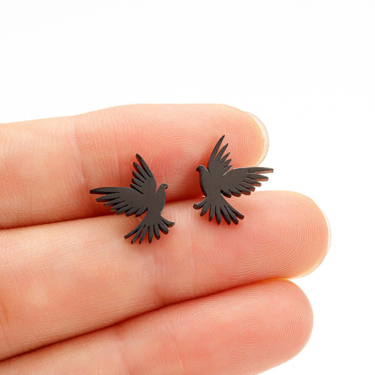 Creative Punk Series Hollow Eagle Personality Retro Stainless Earrings