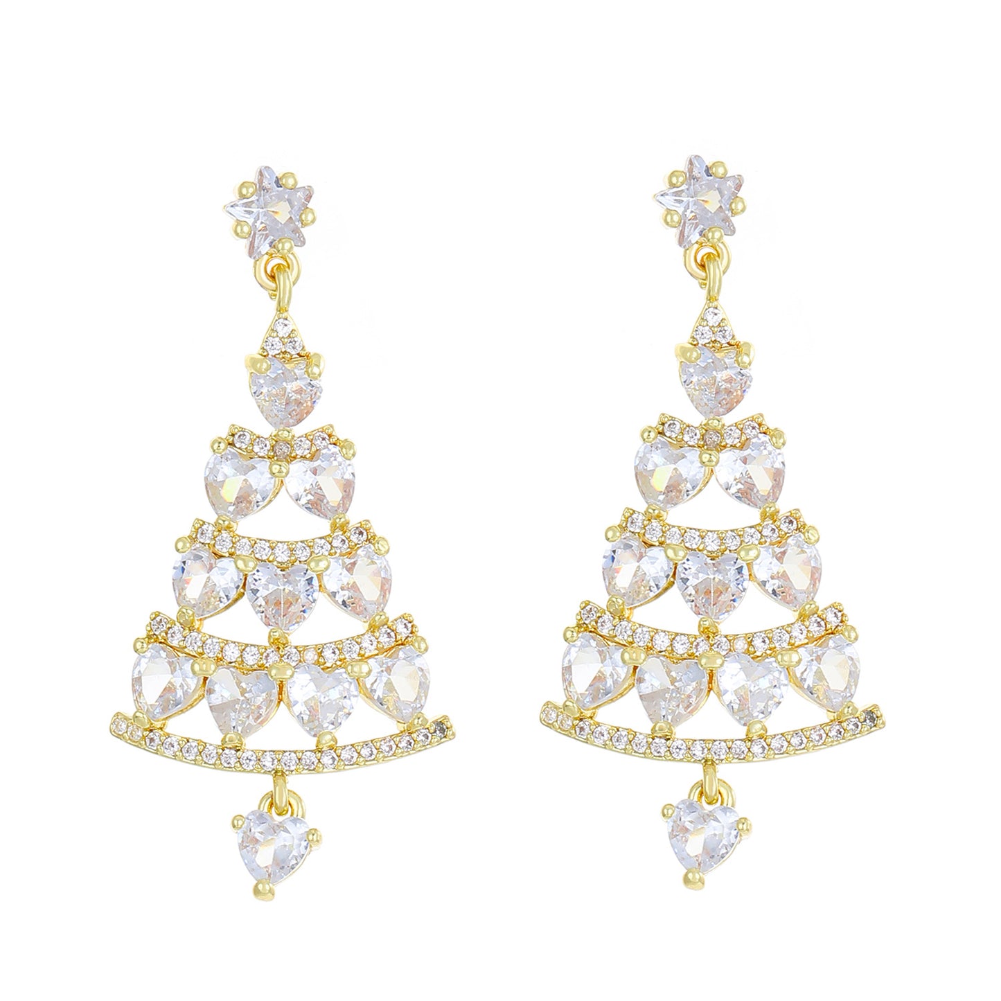 Women's Christmas Tree Light Luxury High-grade Temperament Earrings